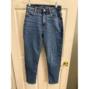American Eagle Mom Straight Jeans Medium Wash Stretch Women's Size 2